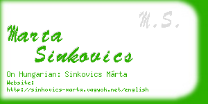 marta sinkovics business card